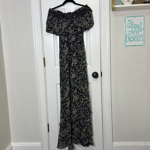 Rebecca Minkoff Black Off-The-Shoulder Maxi Dress with Flutter Sleeves - Picture 10 of 12